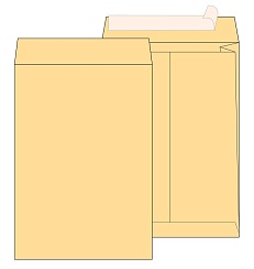 Почтовый пакет с боковым расширением LARGEPACK В4 (250x353 мм), стрип крафт